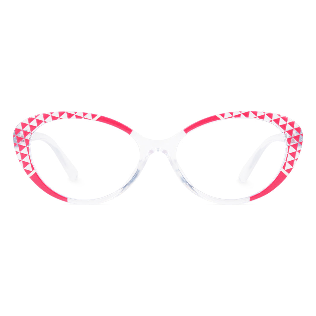 Front view of Seren cat eye tr90 eyeglasses CR0042405 in pink