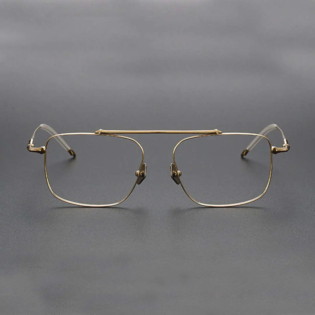 Front view of Shawn aviator titanium eyeglasses AT0122412 in gold