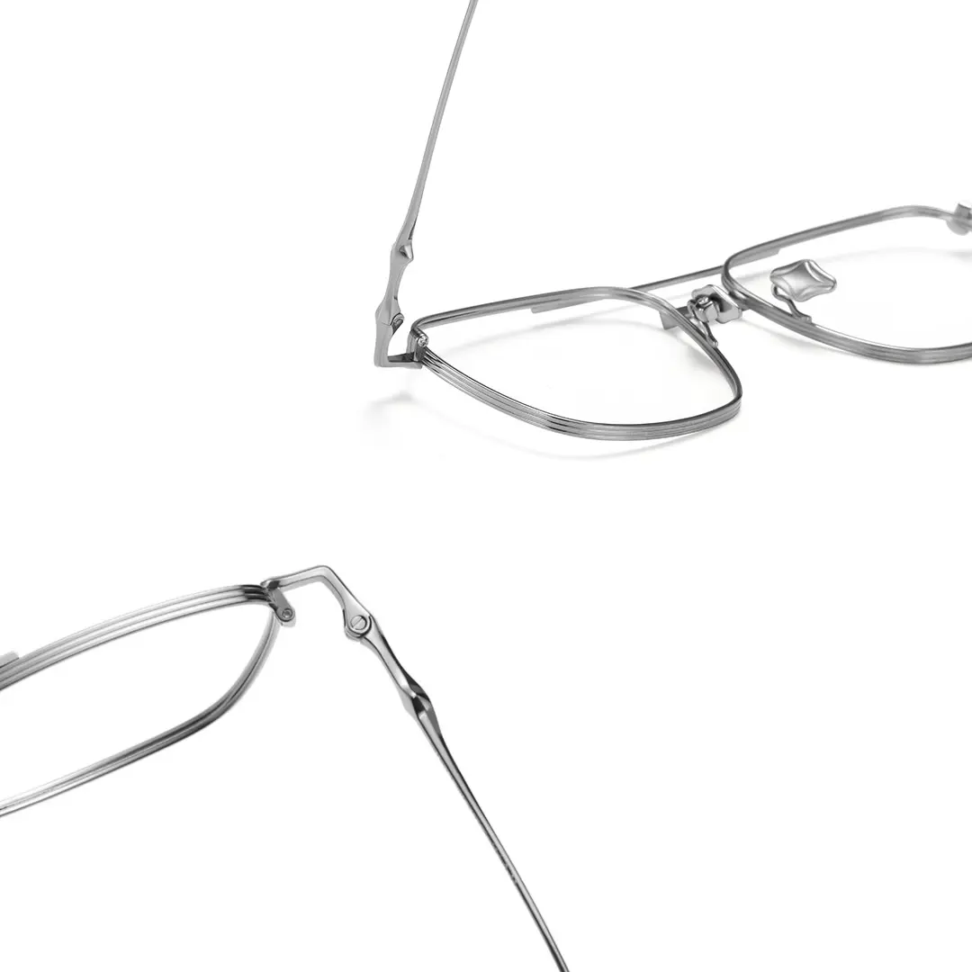 Back folded view of Shawn aviator titanium eyeglasses AT0122412 in grey