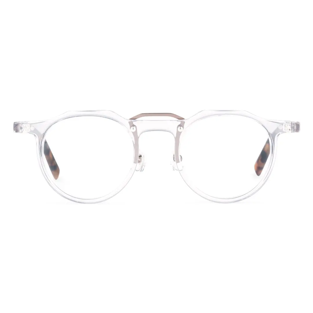 Front view of Shirley geometric acetate eyeglasses GA0022408 in clear