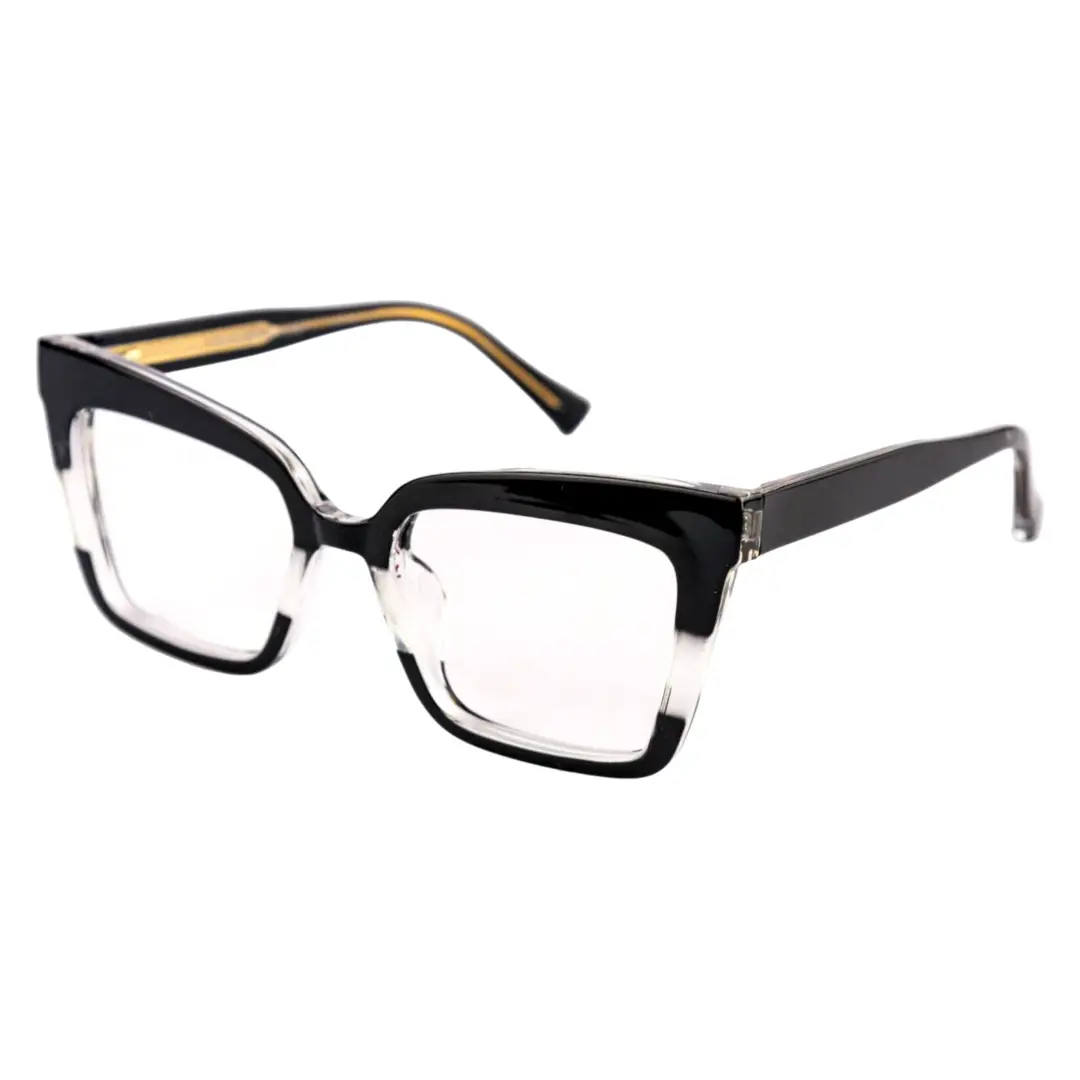 Angle view of Silas cat eye tr90 eyeglasses CR0202404 in black