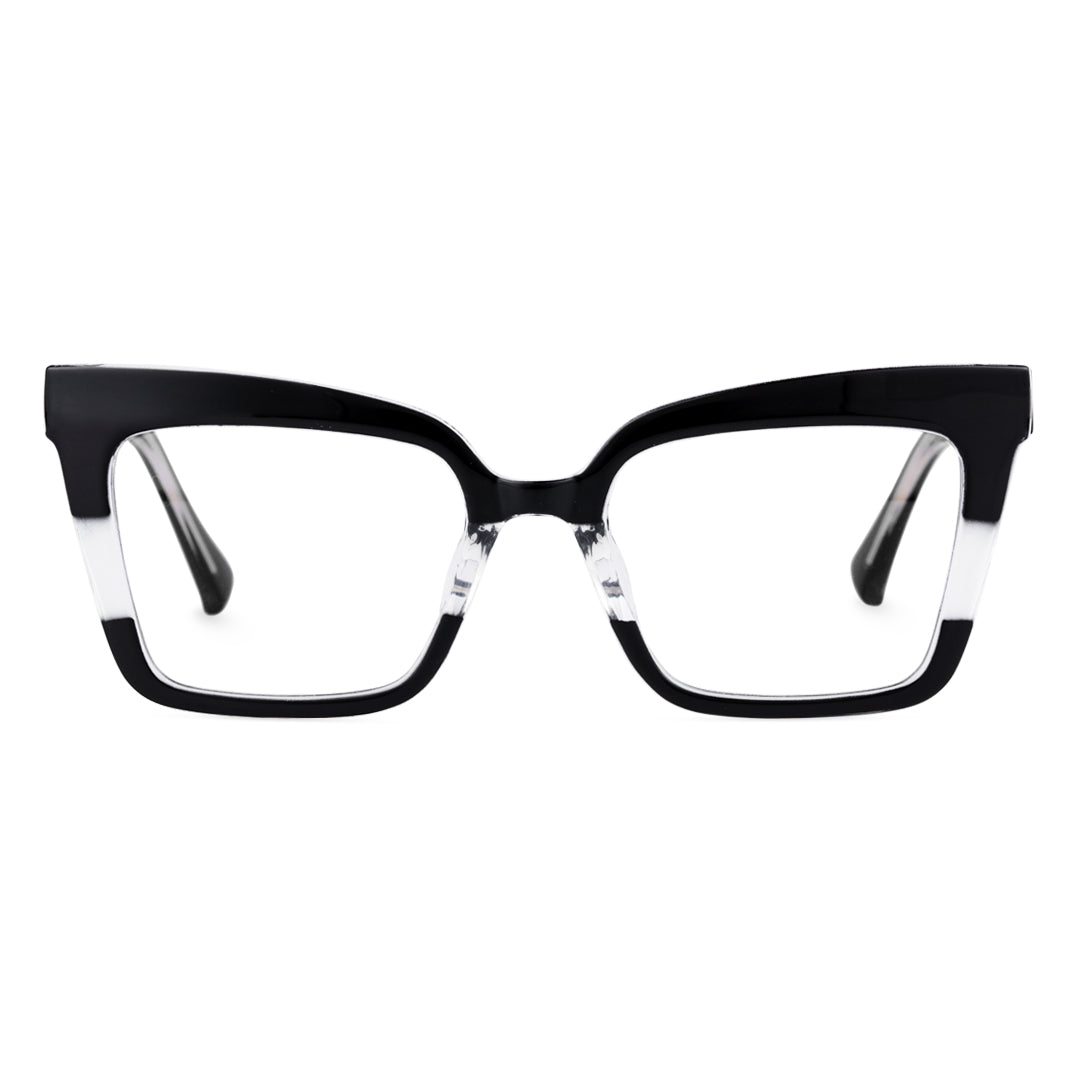 Front view of Silas cat eye tr90 eyeglasses CR0202404 in black