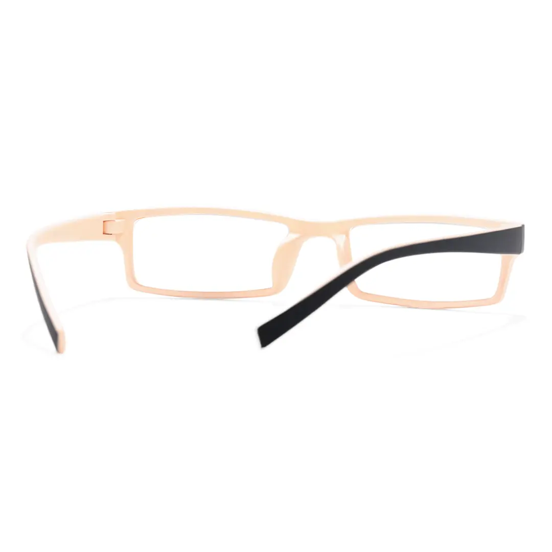 Back view of Sing rectangle tr90 eyeglasses ER0302412 in beige