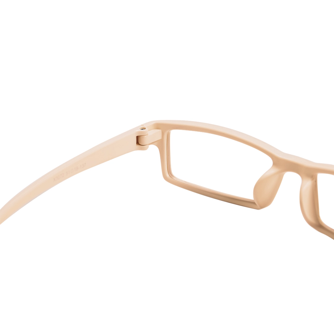 Hinge detail of Sing rectangle tr90 eyeglasses ER0302412 in beige
