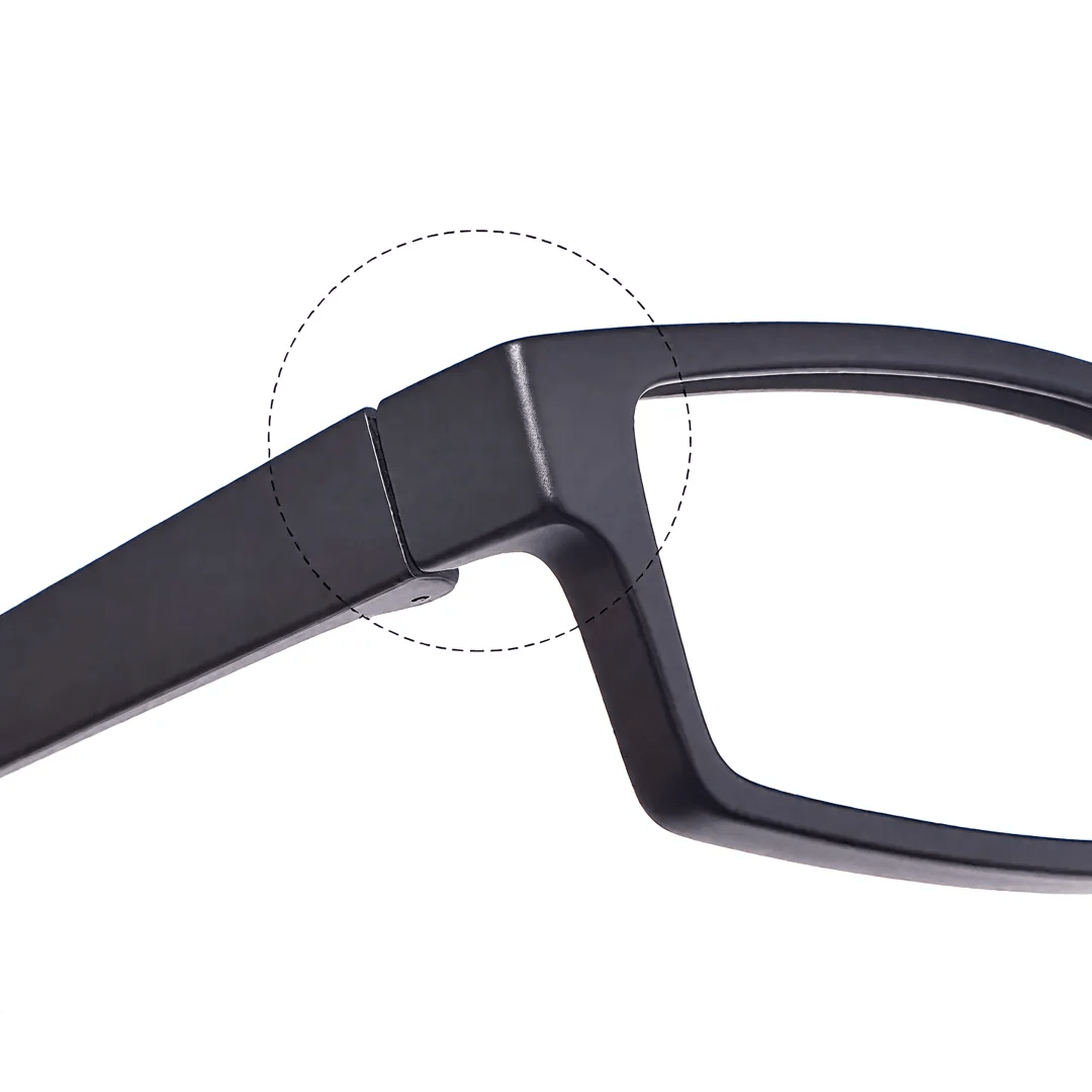End piece detail of Sing rectangle tr90 eyeglasses ER0302412 in black