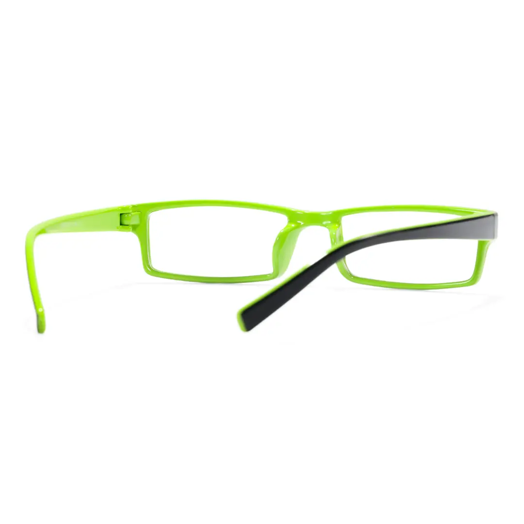 Back view of Sing rectangle tr90 eyeglasses ER0302412 in green