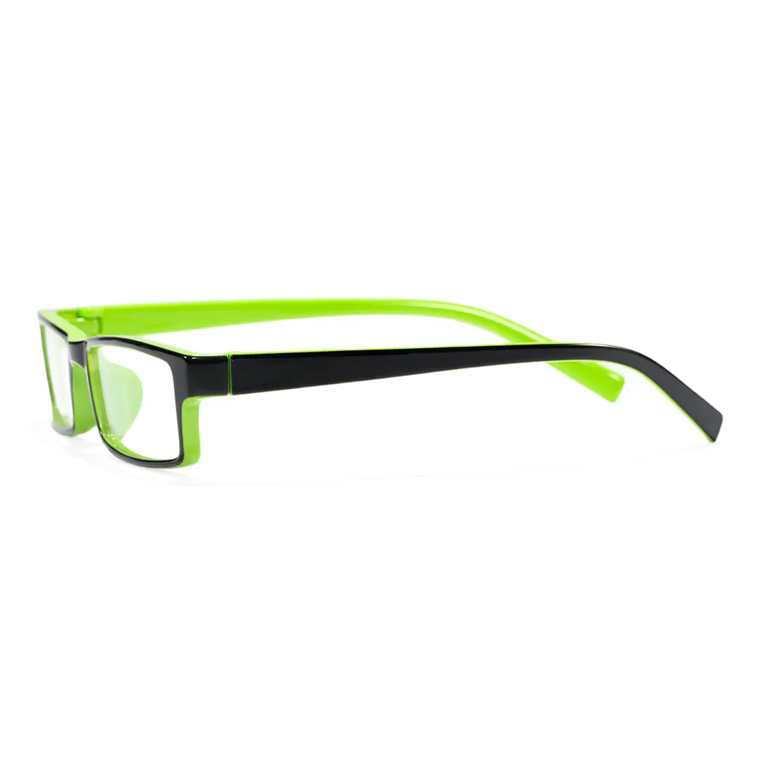 Side view of Sing rectangle tr90 eyeglasses ER0302412 in green