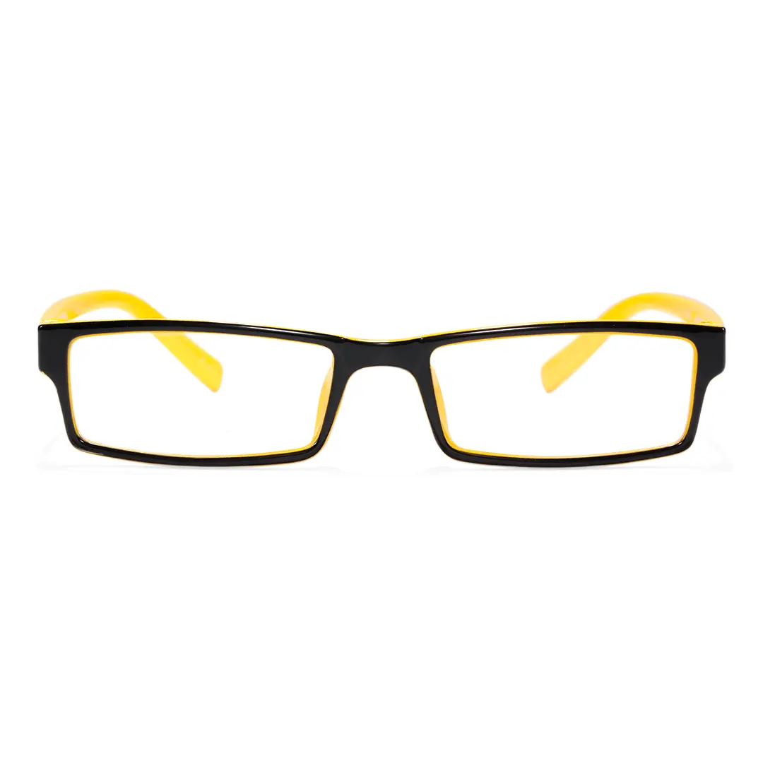 Front view of Sing rectangle tr90 eyeglasses ER0302412 in yellow