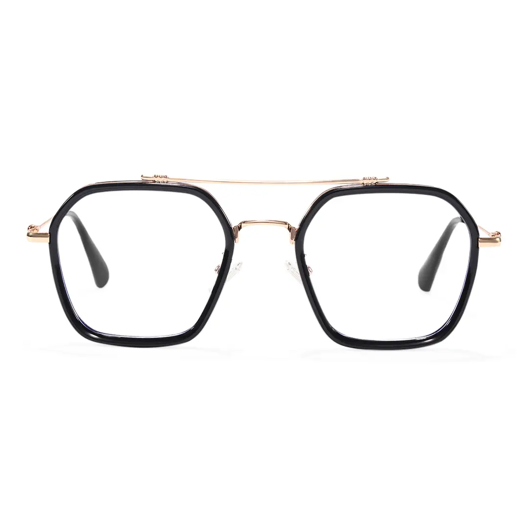 Front view of Solan aviator tr90 eyeglasses AX0122507 in black