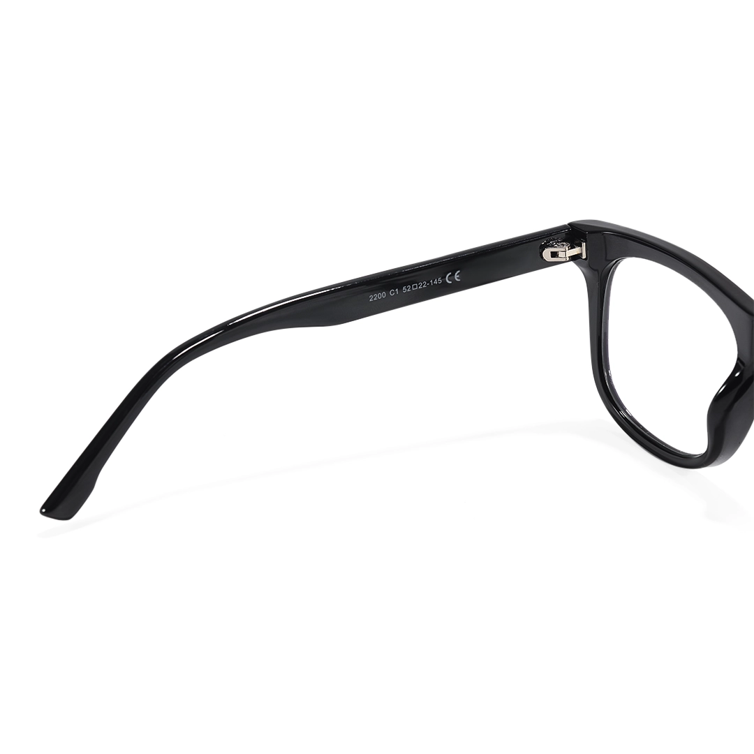 Hinge detail of Solo rectangle tr90 eyeglasses ER0042510 in black