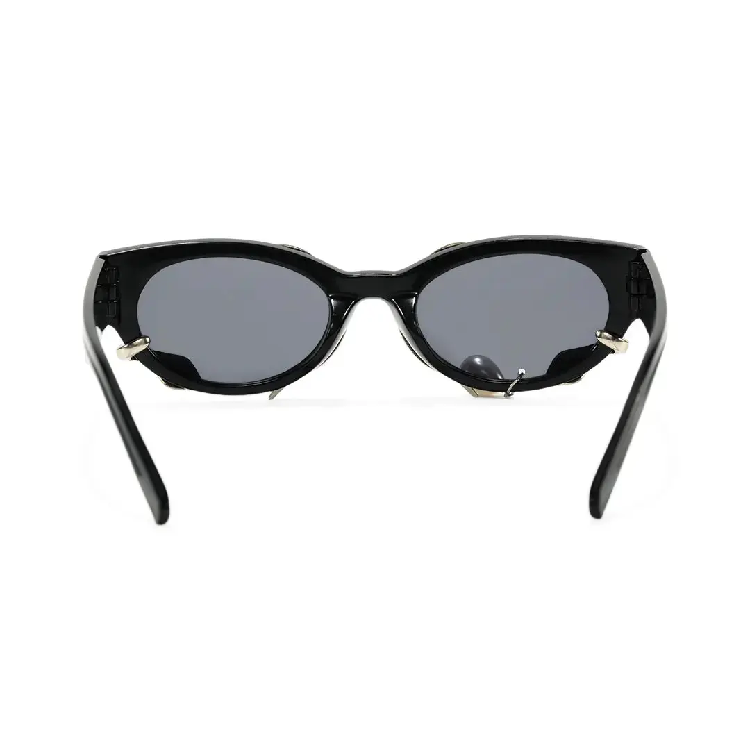 Back view of Sora oval pc sunglasses OL0092506 in black
