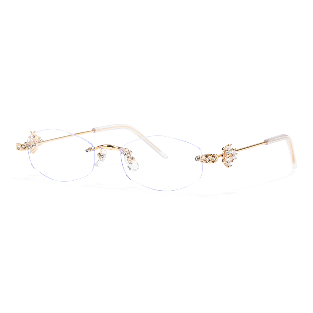 Angle view of Spotlight geometric metal eyeglasses GM0102510 in gold