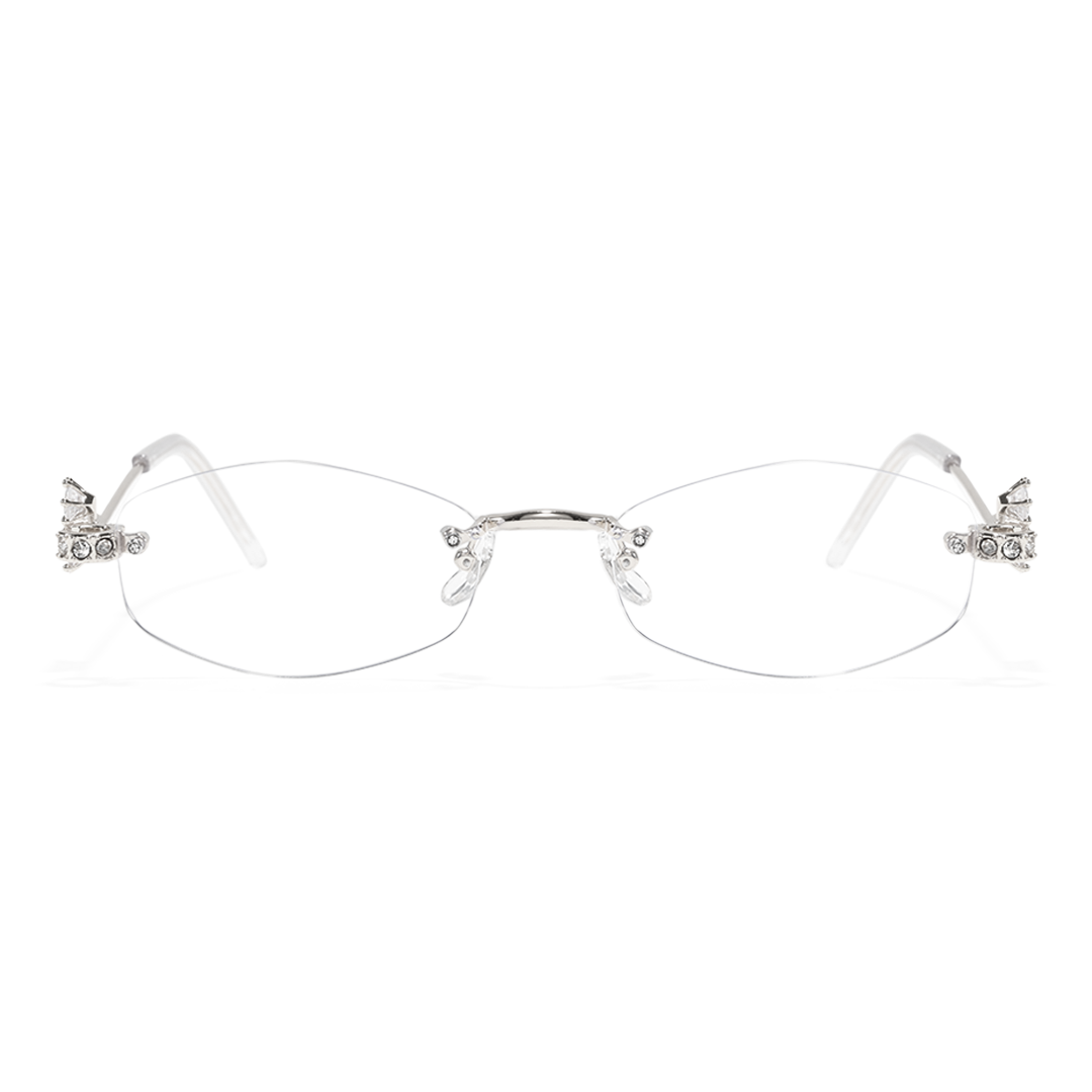 Front view of Spotlight geometric metal eyeglasses GM0102510 in silver