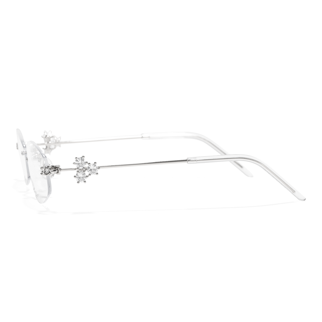 Side view of Spotlight geometric metal eyeglasses GM0102510 in silver
