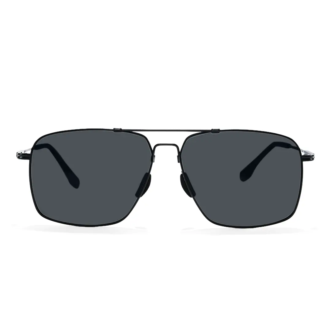 Front view of Talon aviator metal sunglasses AM0052603 in black