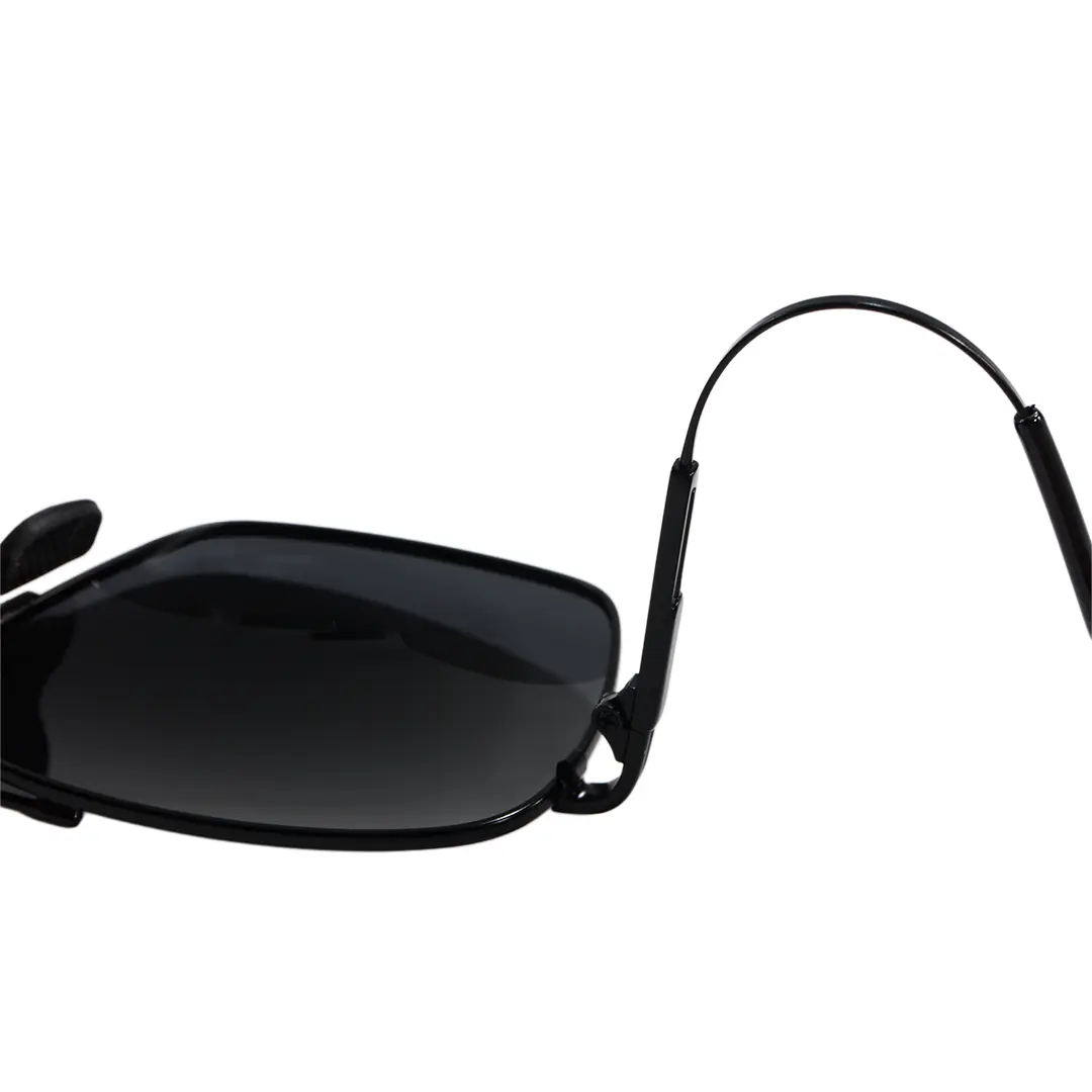 Temple detail of Talon aviator metal sunglasses AM0052603 in black