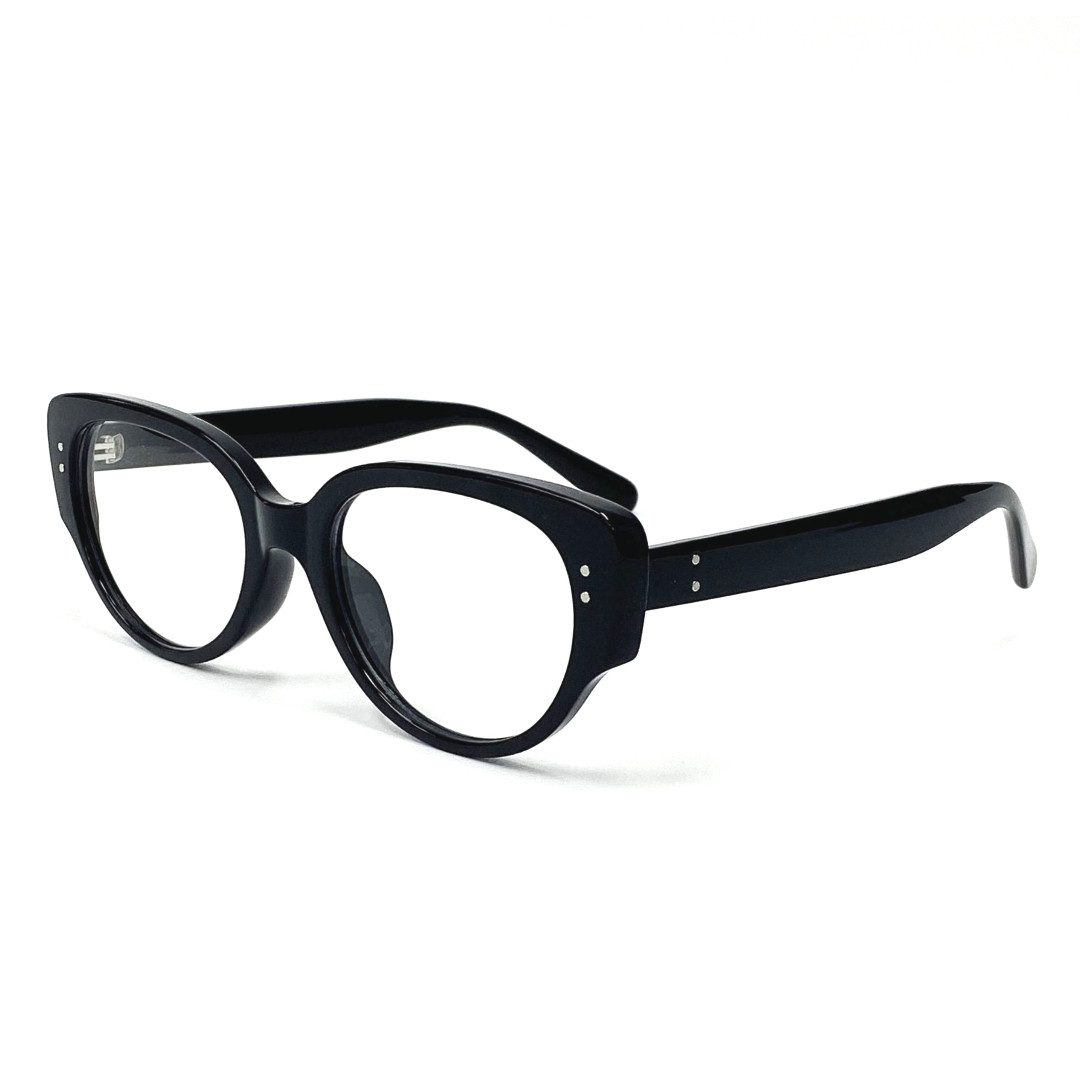 Angle view of Tame cat eye tr90 eyeglasses CR0172302 in black