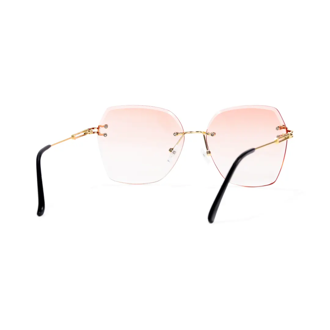 Back view of Tara geometric metal sunglasses GX0082505 in pink