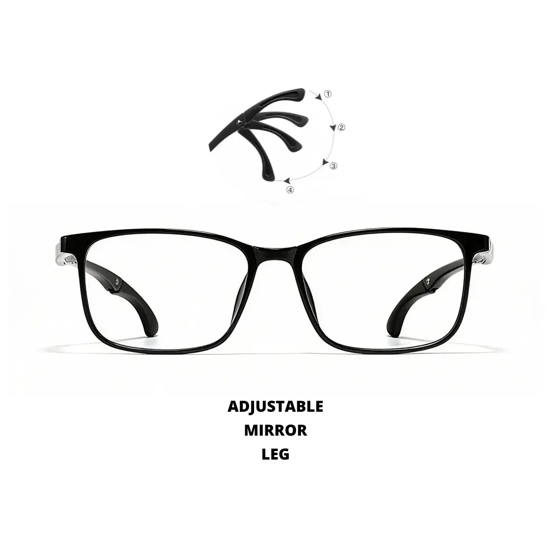 Front view of Tatum rectangle tr90 eyeglasses ER0422508 in black