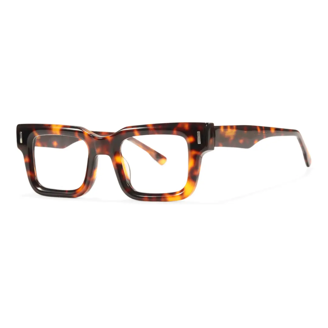 Angle view of Tavi rectangle acetate eyeglasses EA0052506 in tortoise