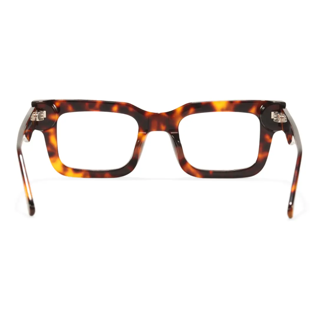 Back view of Tavi rectangle acetate eyeglasses EA0052506 in tortoise