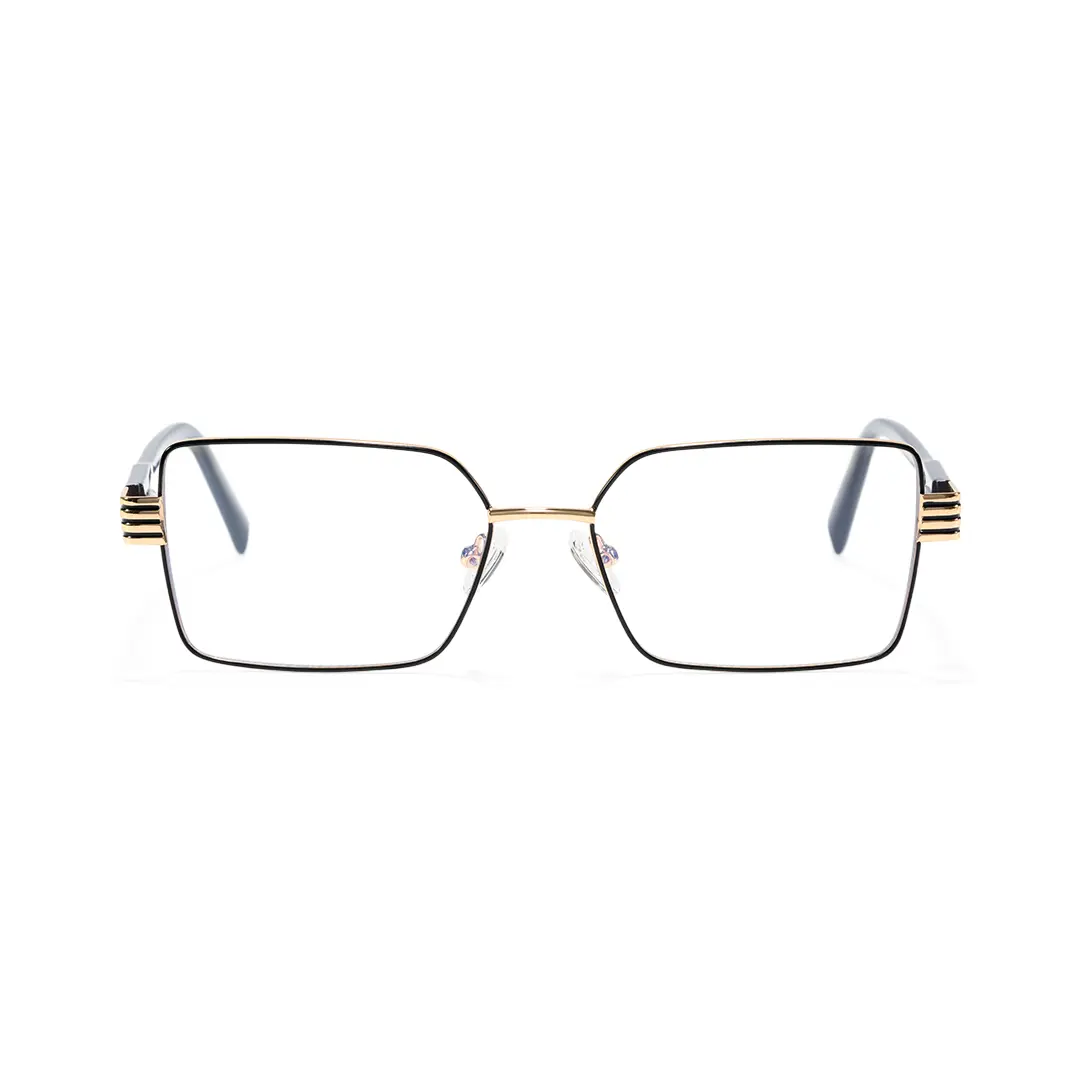Front view of Thalia rectangle metal eyeglasses EM0332508 in black