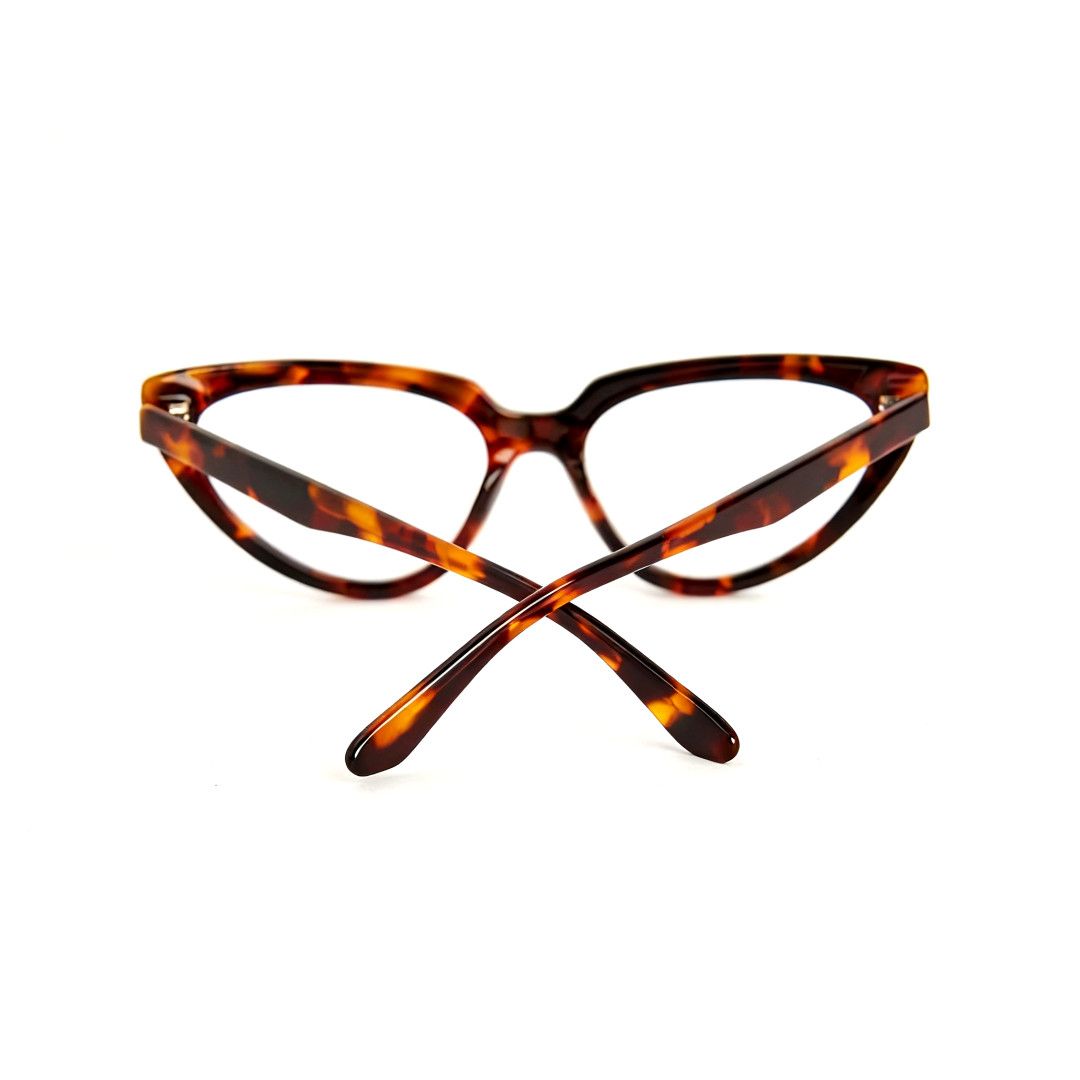 Back folded view of Theodore cat eye acetate eyeglasses CA0182311 in tortoise