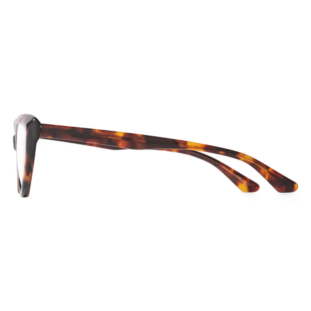 Side view of Theodore cat eye acetate eyeglasses CA0182311 in tortoise