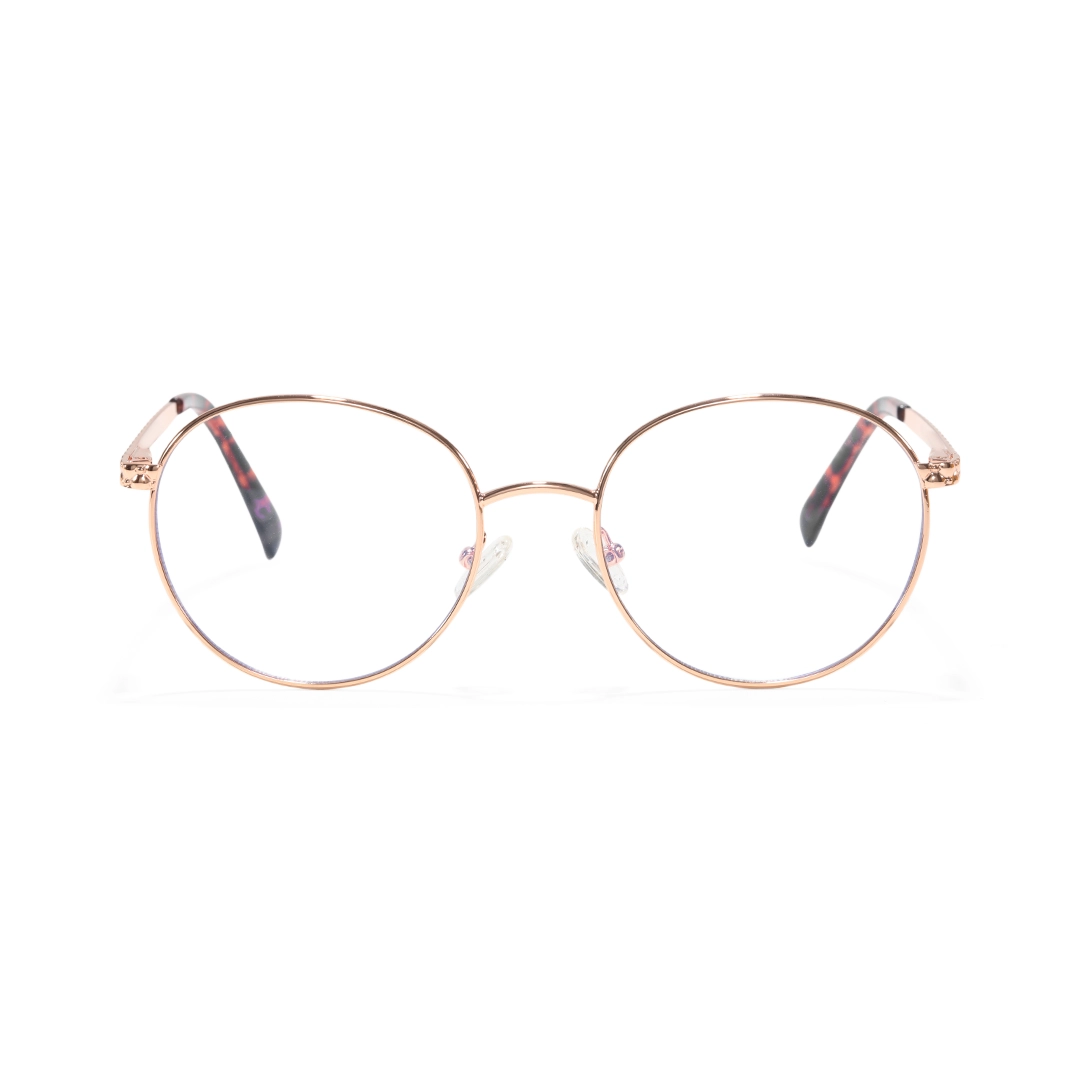 Front view of Tiana round metal eyeglasses RM0492302 in bronze