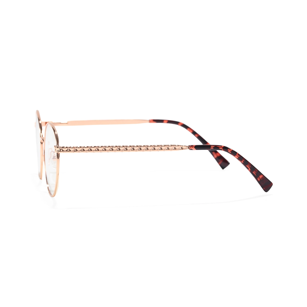 Side view of Tiana round metal eyeglasses RM0492302 in bronze