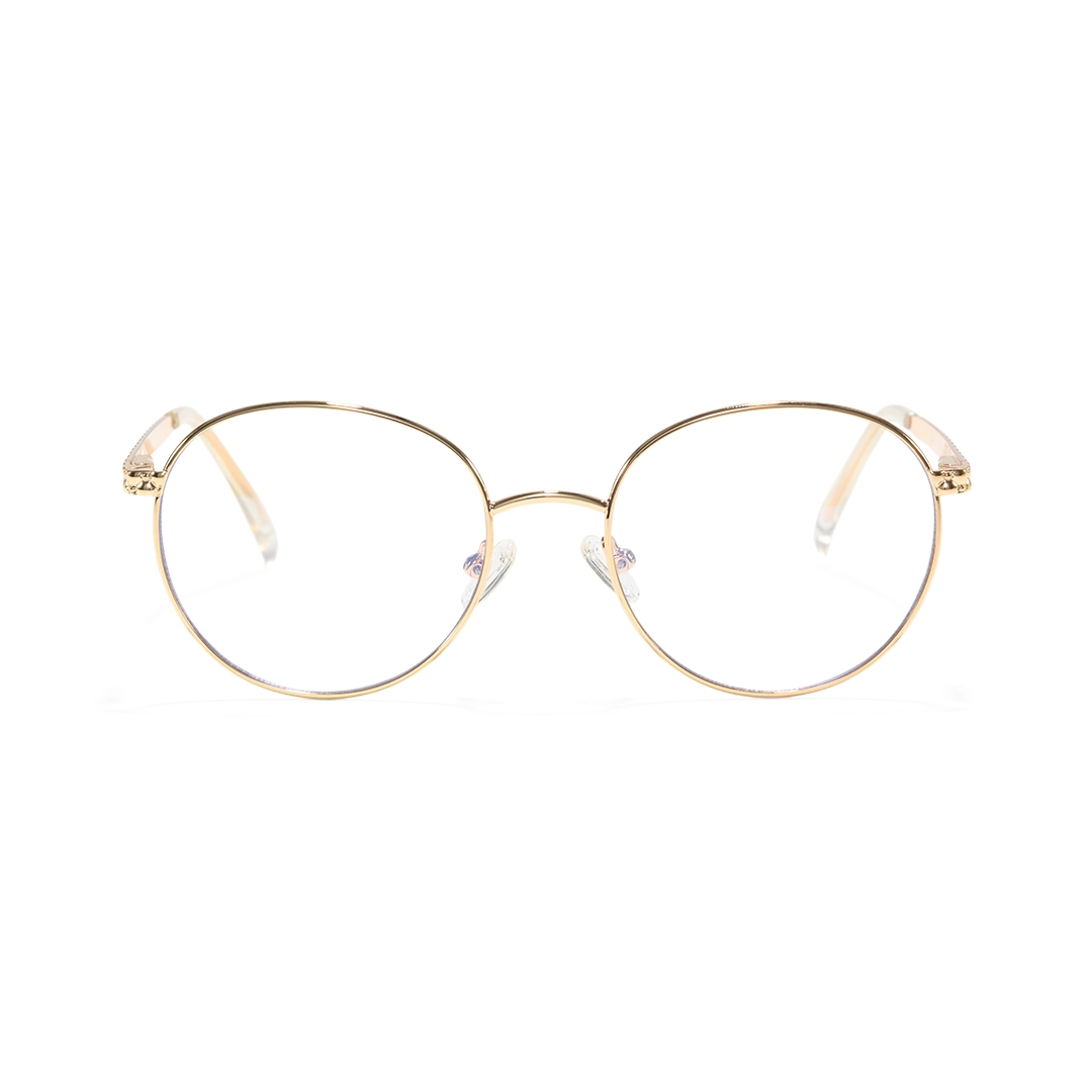 Front view of Tiana round metal eyeglasses RM0492302 in gold