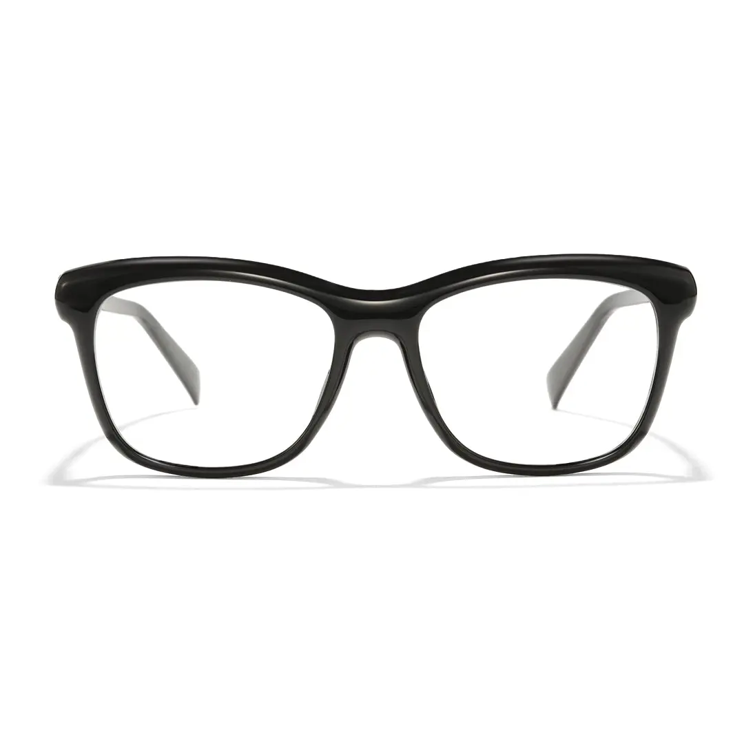 Front view of Timon rectangle tr90 eyeglasses ER0162412 in black
