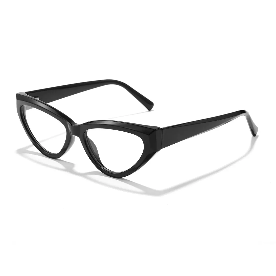 Angle view of Tomisha cat eye tr90 eyeglasses CR0152412 in black