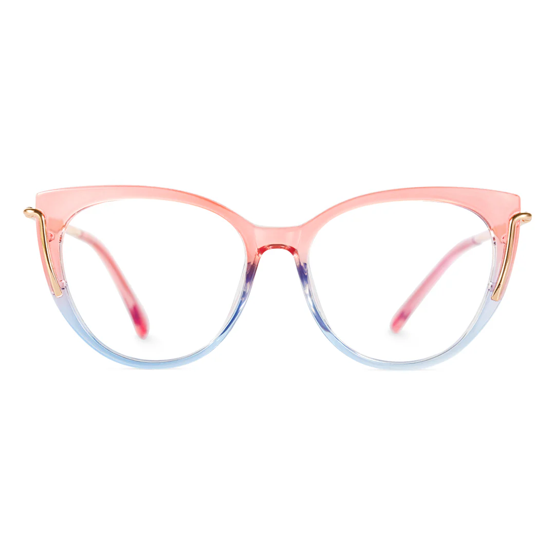 Front view of tristan cat-eye tr90 eyeglasses cr0042402 in pink