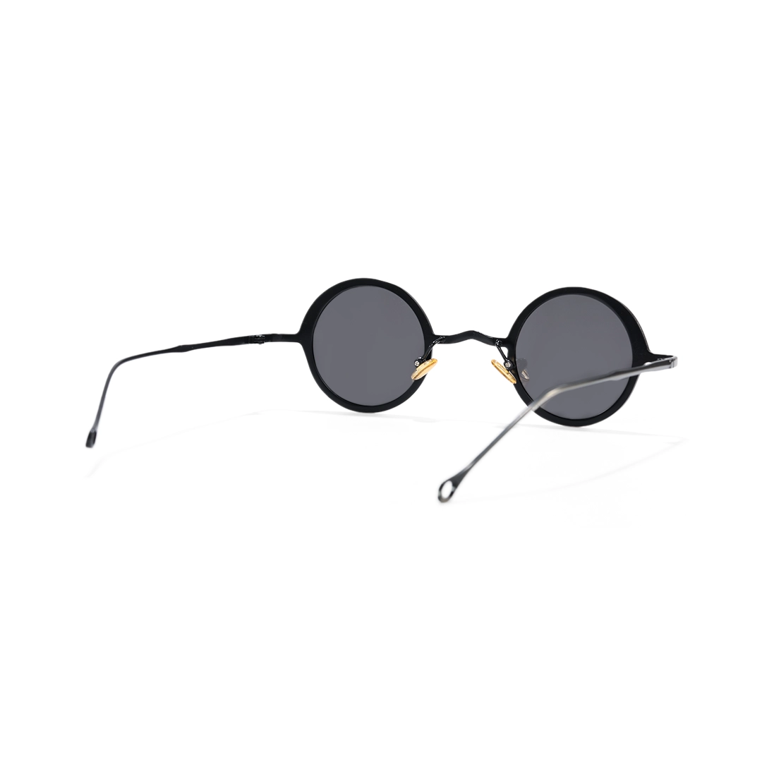 Back view of Ulric round metal sunglasses RM0402601 in black