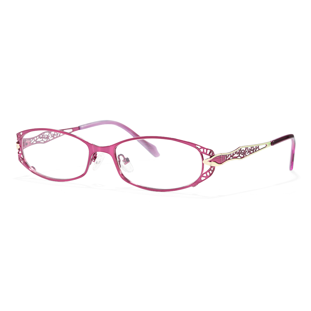Angle view of Uma rectangle metal eyeglasses EM0312601 in purple