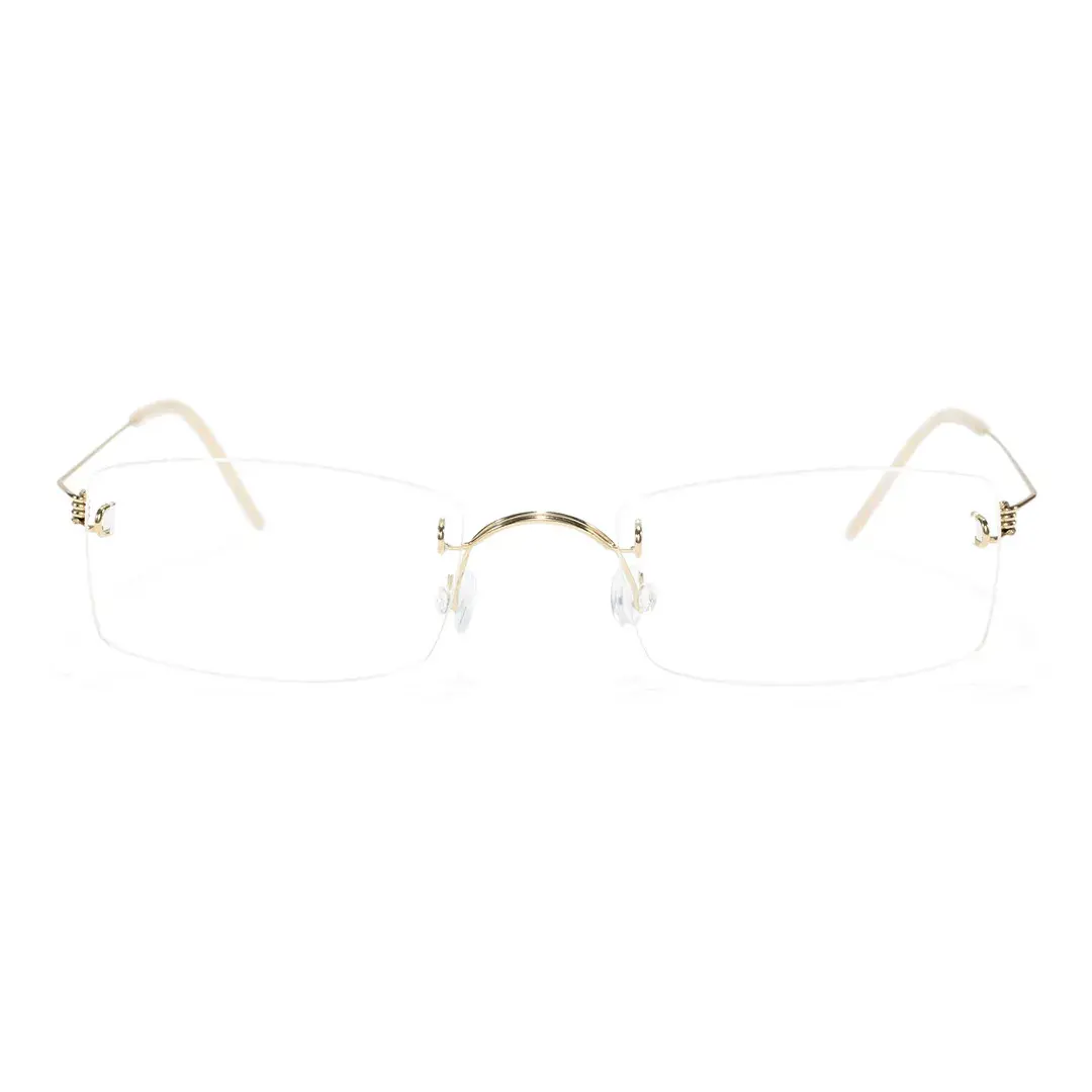 Front view of Urban rectangle titanium eyeglasses ET0292601 in gold