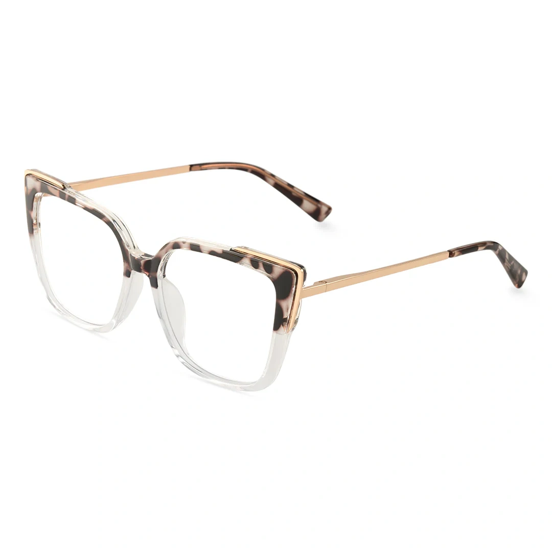 Angle view of Vacas cat eye tr90 eyeglasses CR0052409 in brown tortoise