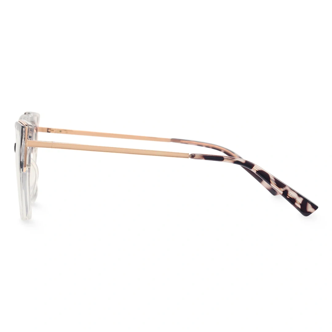 Side view of Vacas cat eye tr90 eyeglasses CR0052409 in brown tortoise