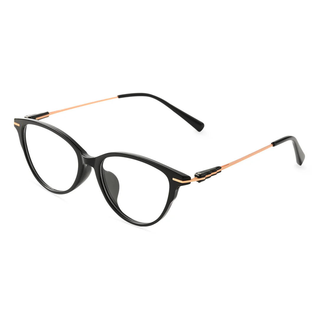Angle view of Vagan cat eye tr90 eyeglasses CR0072409 in black
