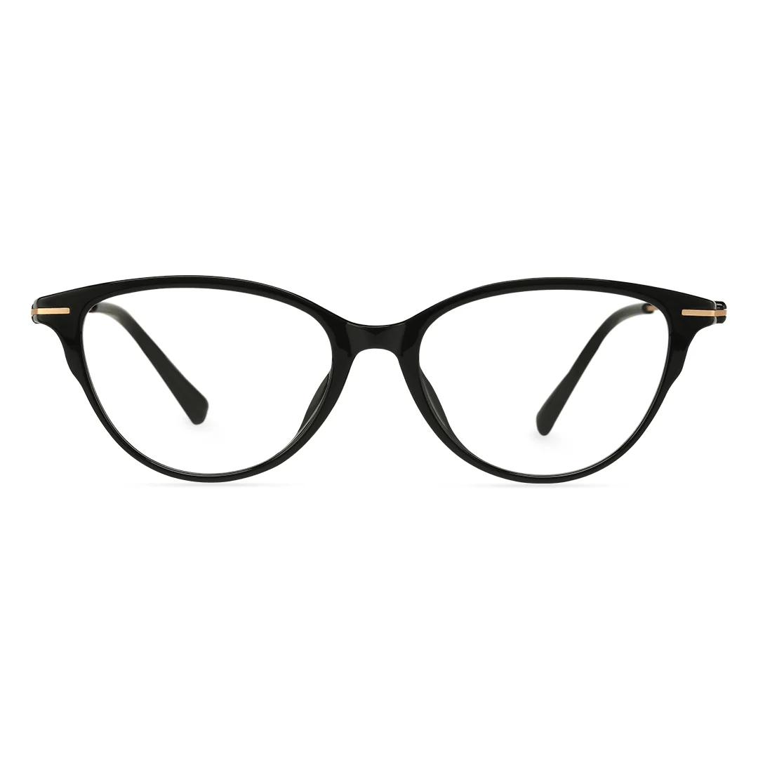 Front view of Vagan cat eye tr90 eyeglasses CR0072409 in black