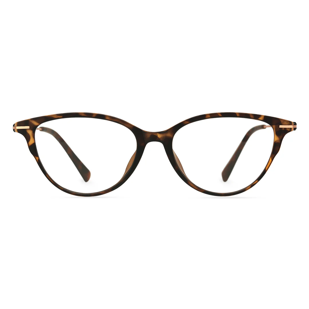 Front view of Vagan cat eye tr90 eyeglasses CR0072409 in tortoise