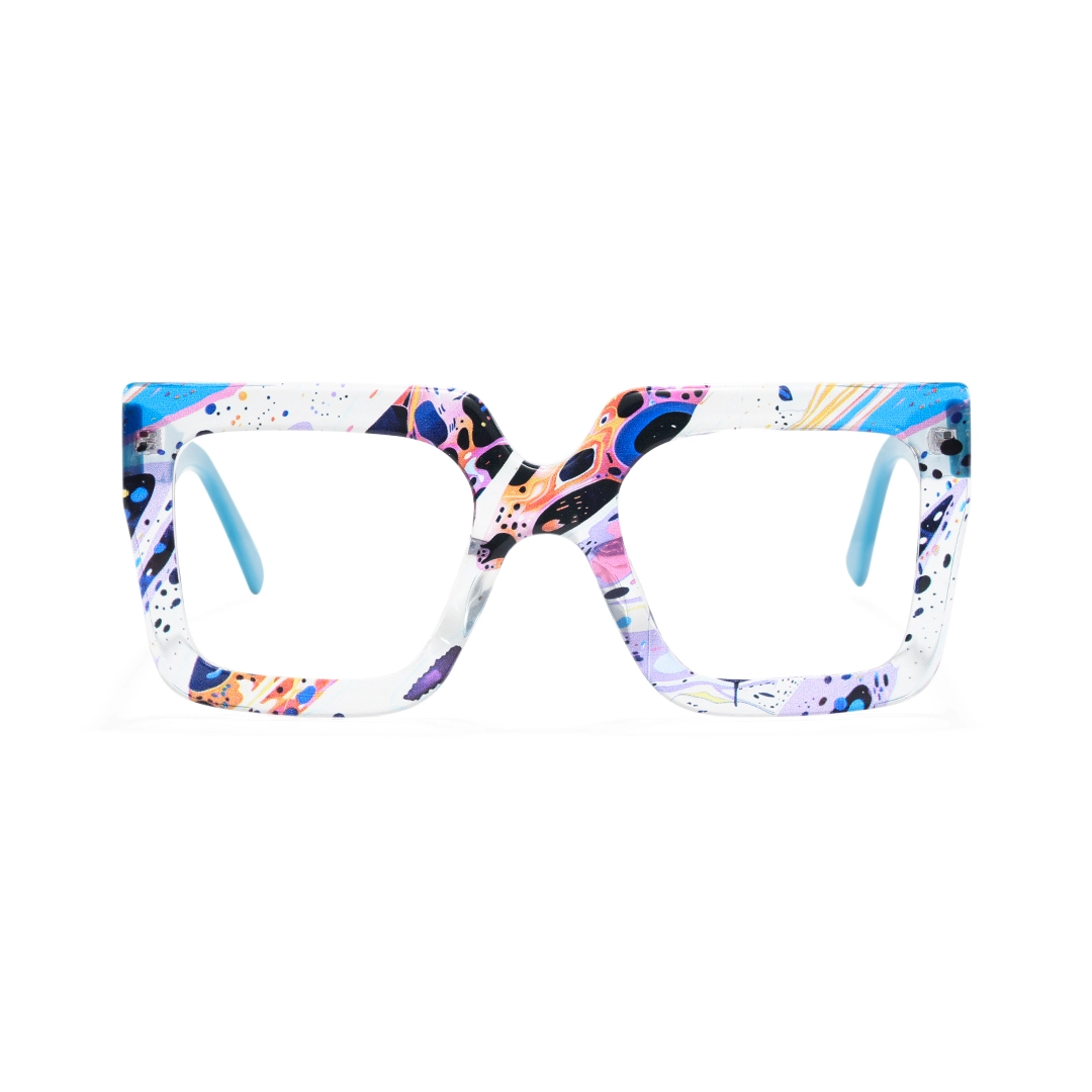 Front view of Veraine square tr90 eyeglasses SR0082509 in multicolor