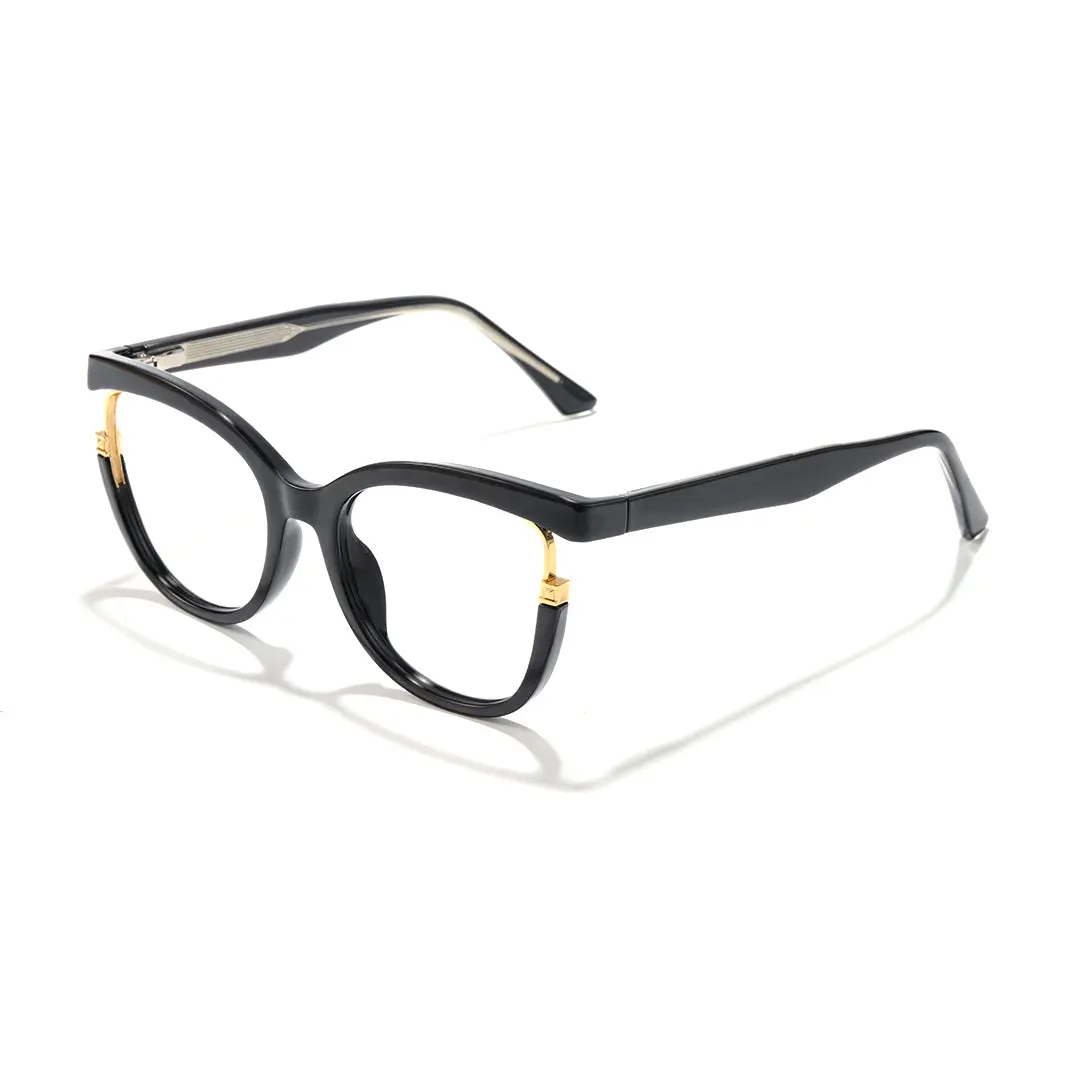 Angle view of Viewer cat eye tr90 eyeglasses CR0042501 in black