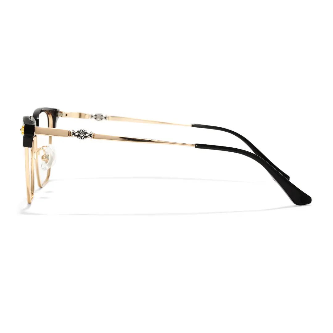 Side view of Vivid browline metal eyeglasses BM0102501 in gold