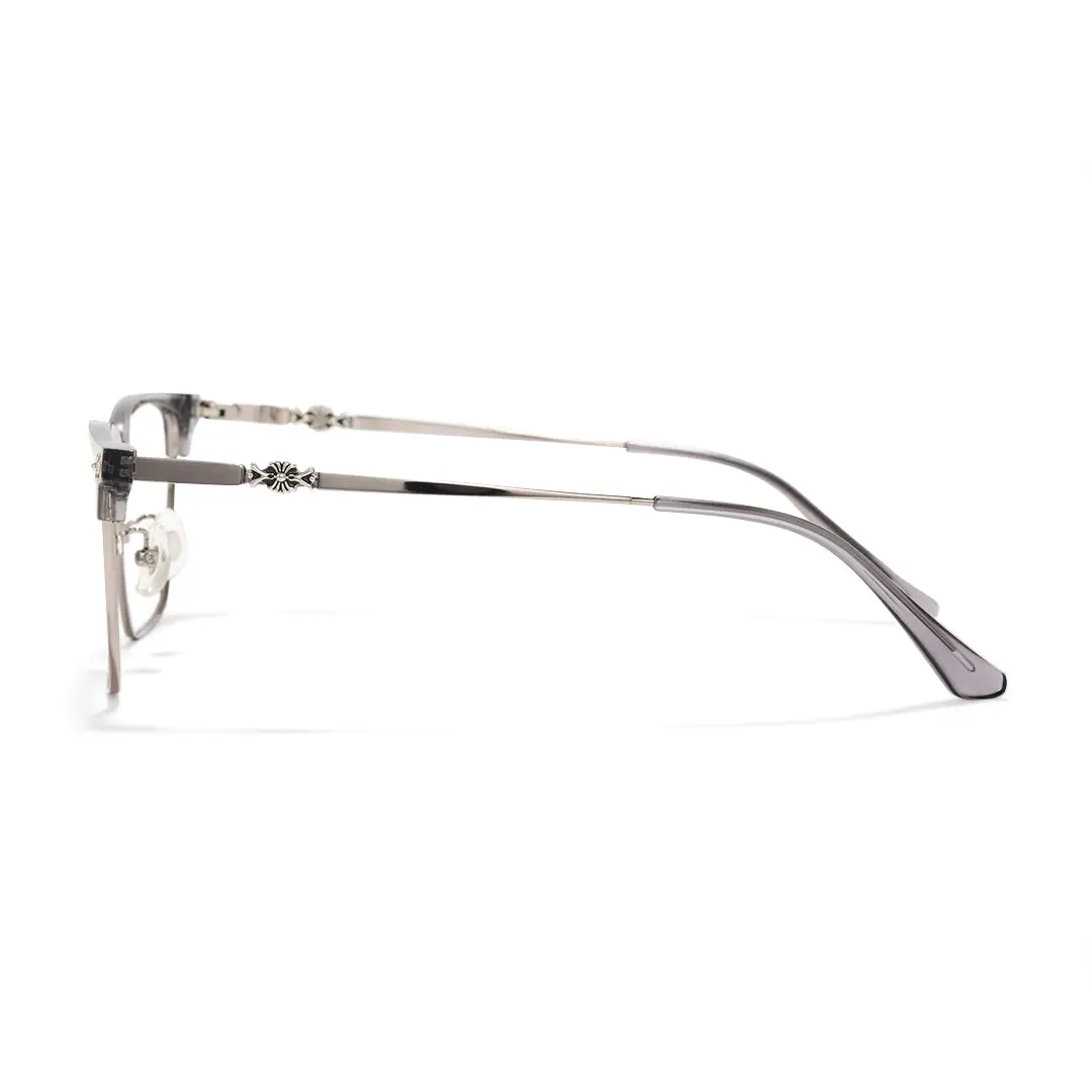 Side view of Vivid browline metal eyeglasses BM0102501 in gray