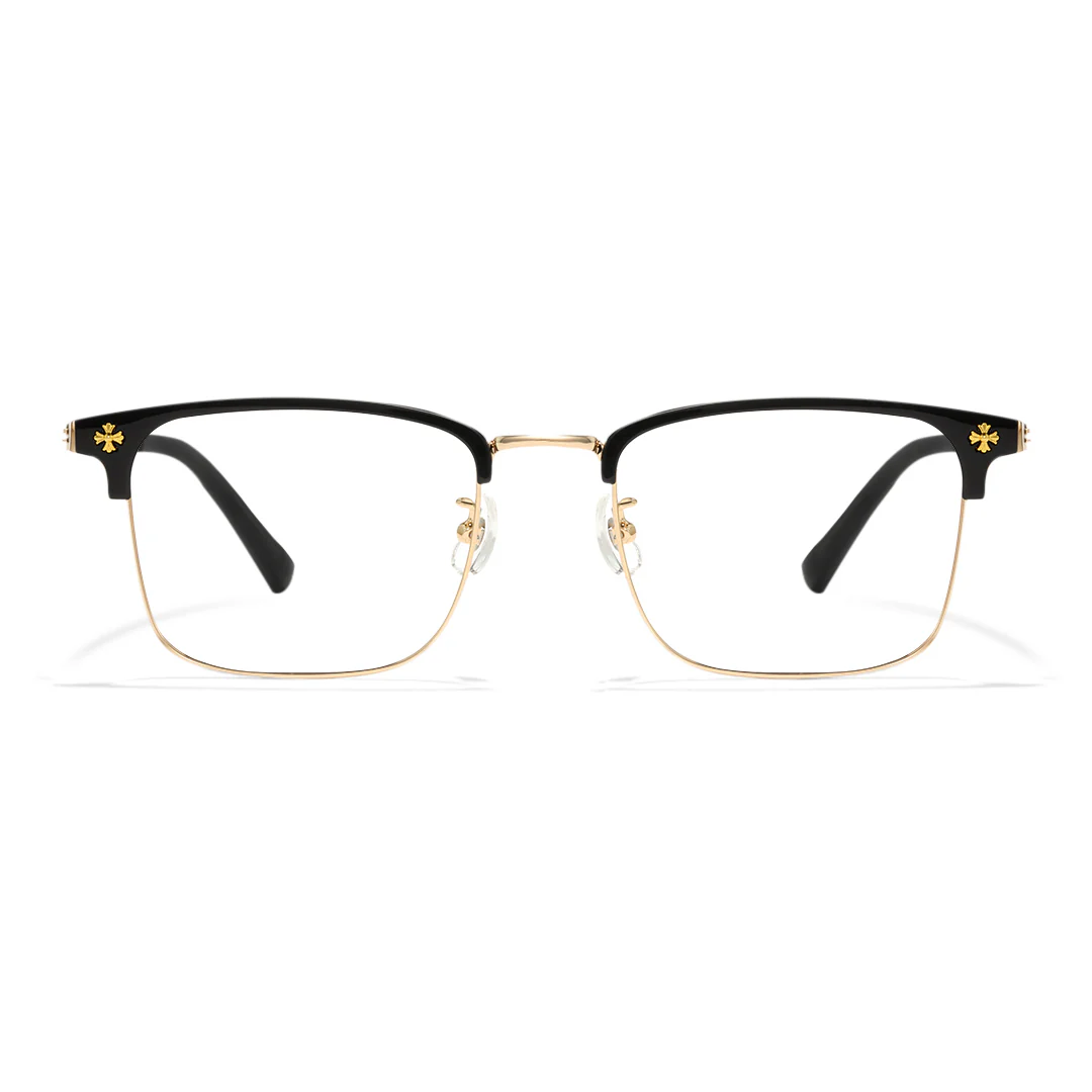Front view of Vocal browline metal eyeglasses BM0112501 in gold