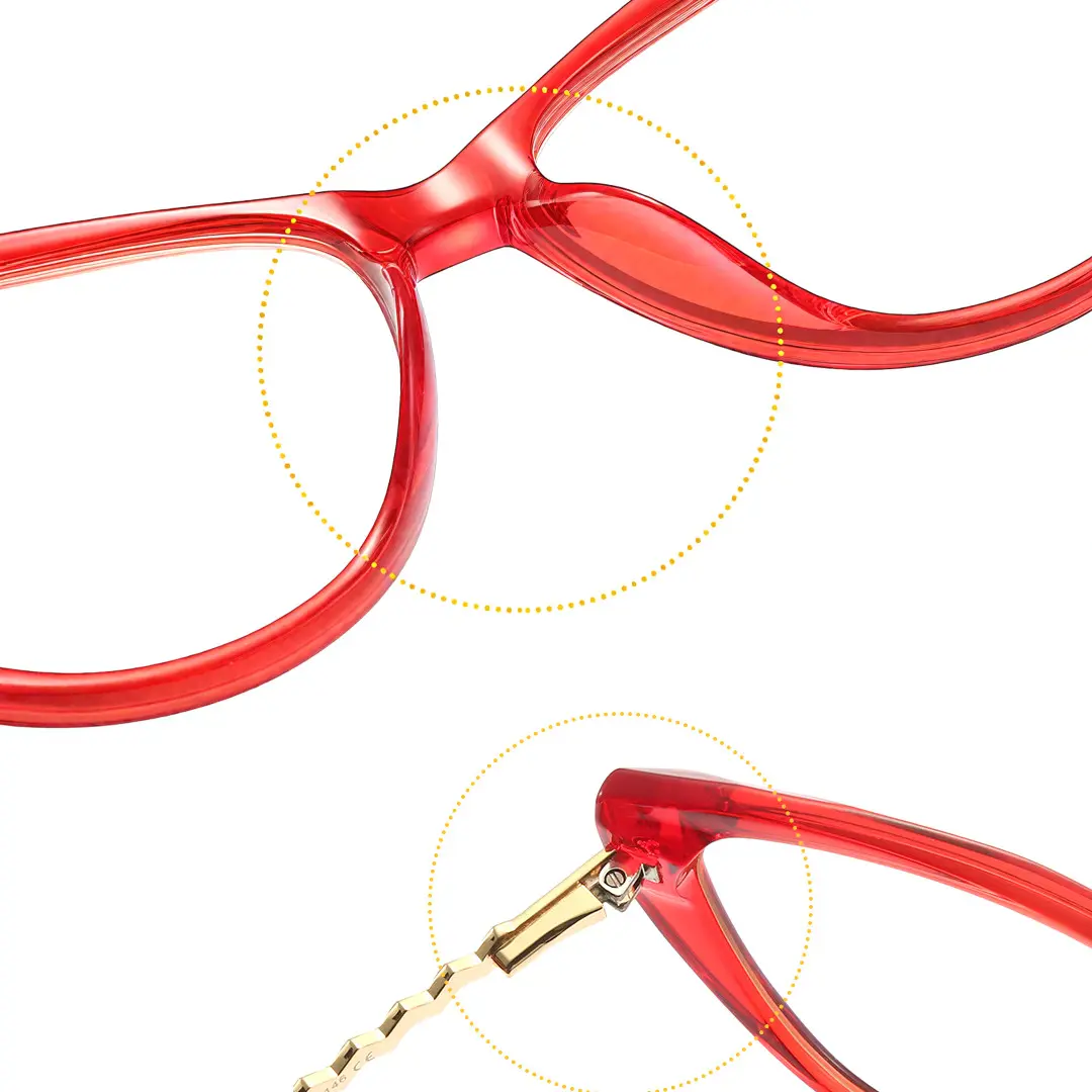 Frame detail view of Wash cat eye tr90 eyeglasses CR0282302 in red