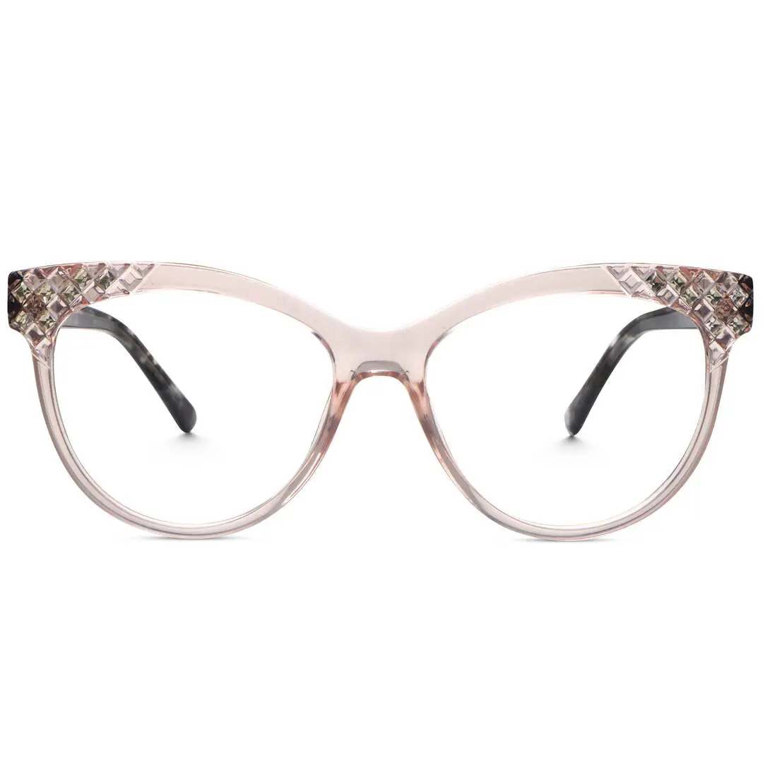 Front view of Wnbox cat eye tr90 eyeglasses CR0052303 in light pink