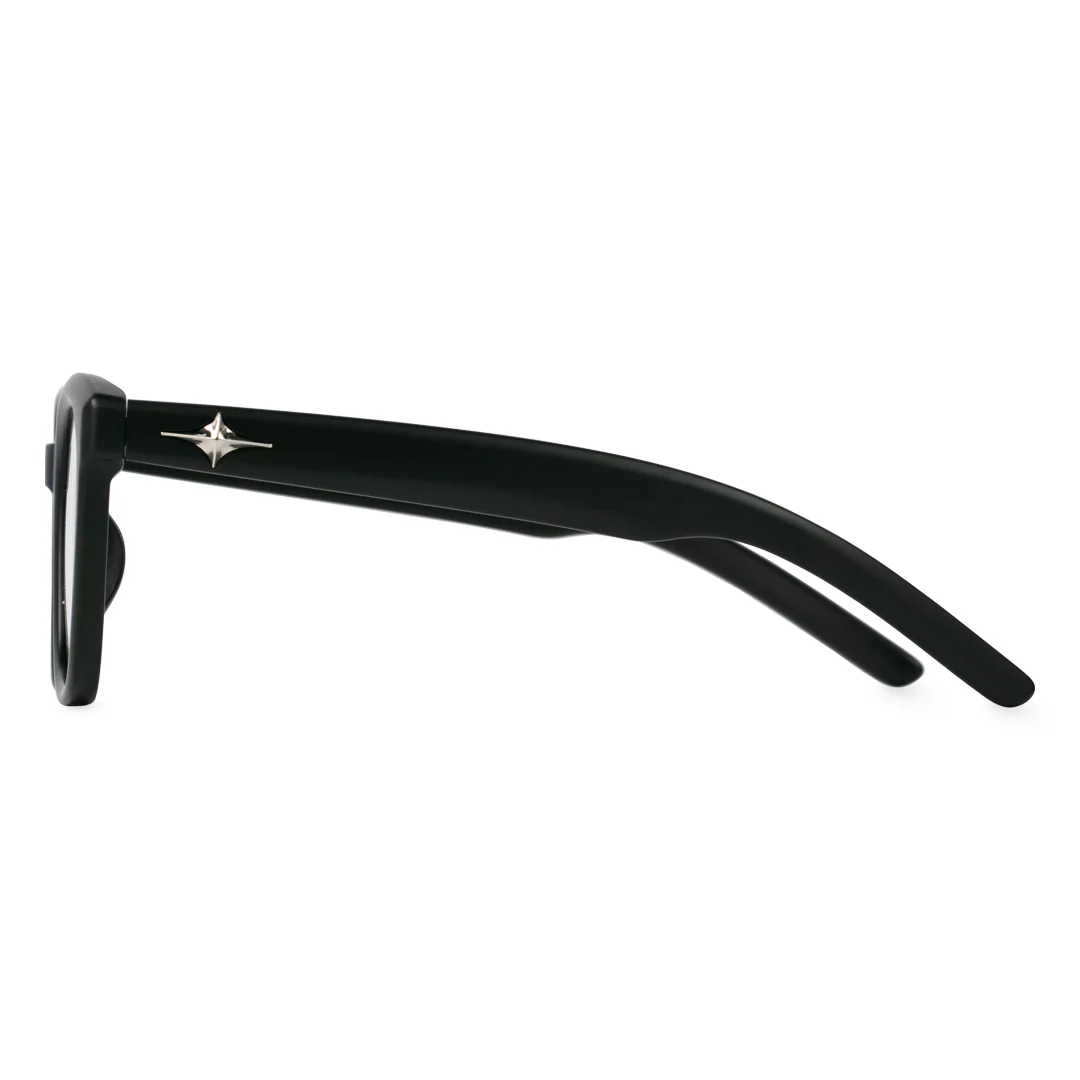 Side view of Wow square acetate eyeglasses SA0122401 in black